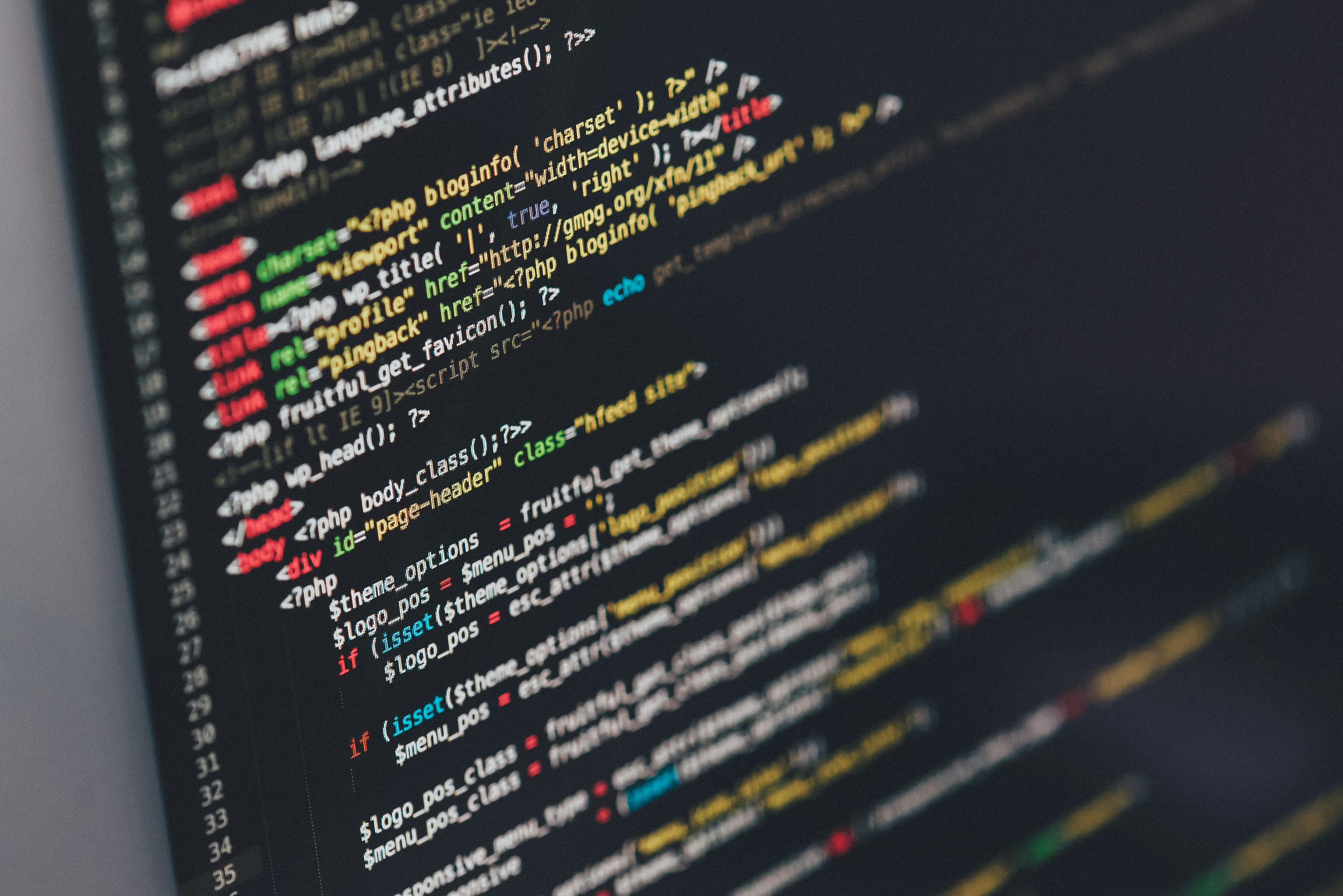 A shot of a programming code