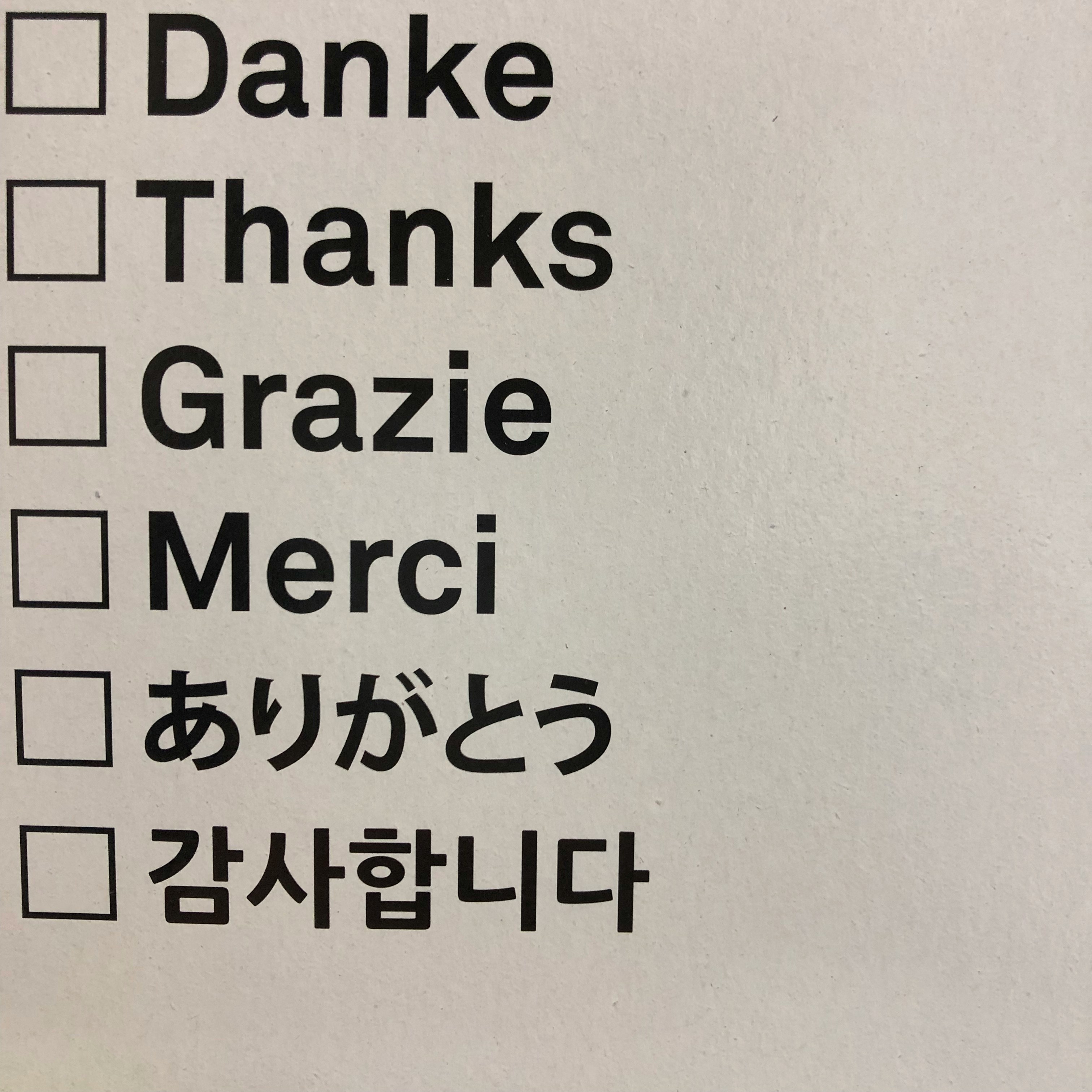 Thanking in different languages